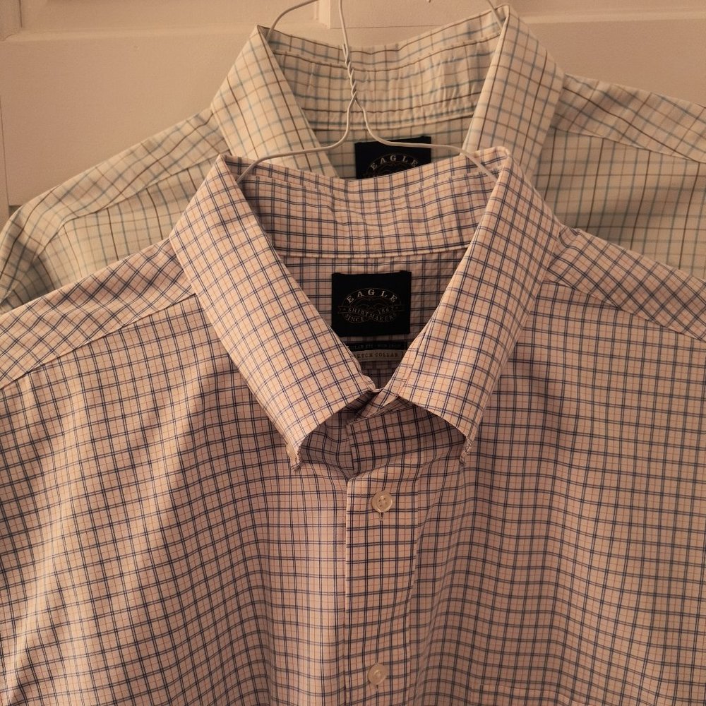 Eagle Men's L/S Checked Shirts-Size 18 X 34/35 (2-Shirts)